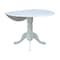 International Concepts Round 42 in Round Dual Drop Leaf Pedestal Table, White, 42 in W, 42 in L, 29.5 in H, Wood, White T08-42DP - alternate 4